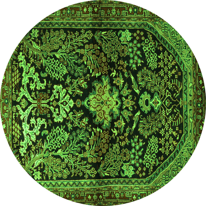 Washable Oriental Indoor Rug, Round 6'