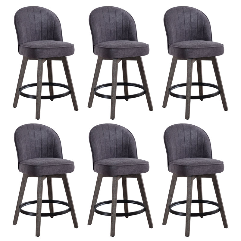 Swivel Counter Height Bar Stools, Dark Gray, 4