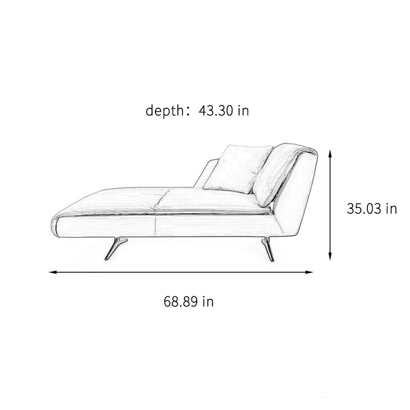 Chaise longue simple, décontractée et élégante, Orienté à droite