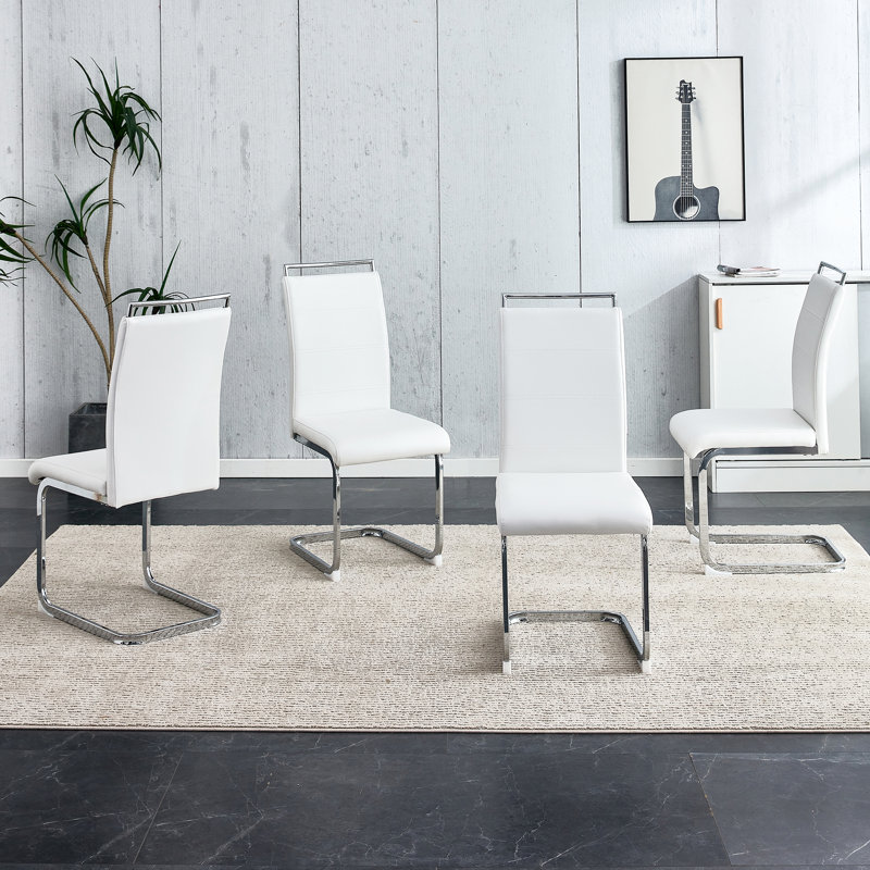 Modern Dining Chairs Set Of 2, 4, Silver, White