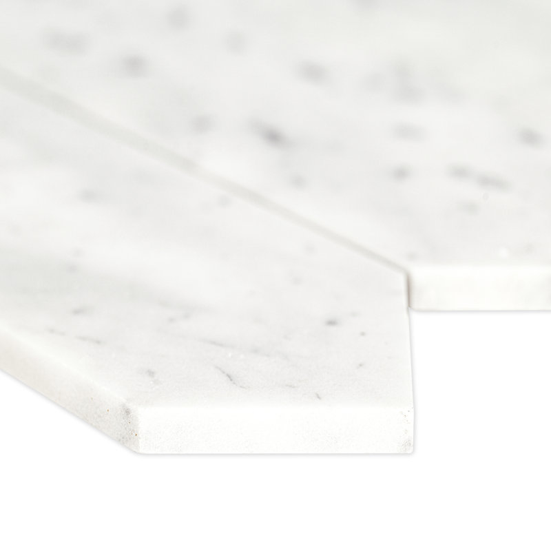 Carrara White Spire 11 in. x 12 in. Honed Marble Mosaic Floor and Wall Tile