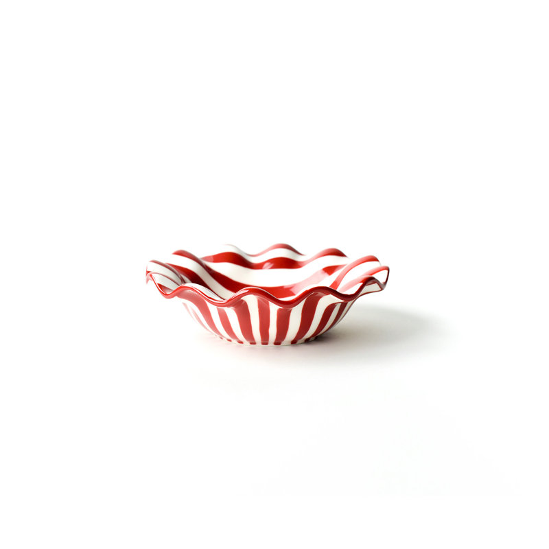 Petit bol à volants à rayures rouges