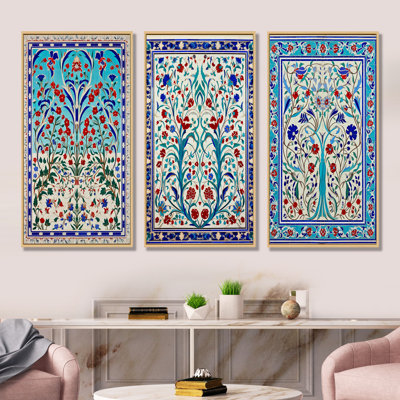 Porte bleue I, ensemble de 3 reproductions d'art mural