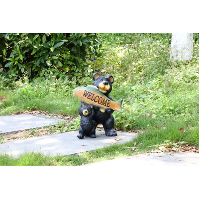  Bears Hold Fish Garden Sign