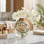 Orchid Arrangement in Round Glass Vase with Vines-145508290