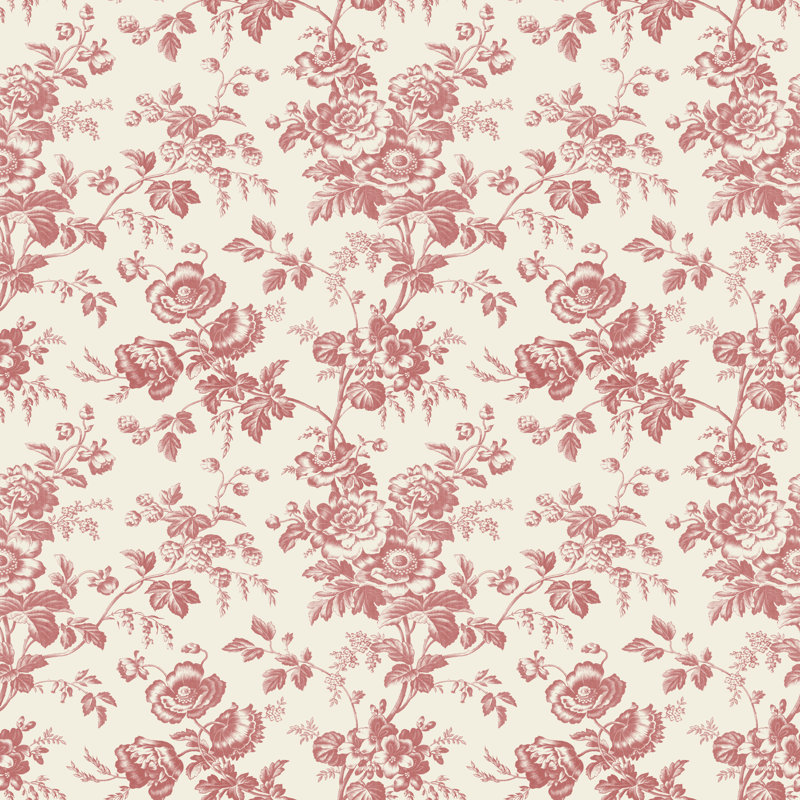 Anemone Toile Wallpaper Roll, Navy