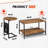 Set Of 2 C-Shaped Side Tables With Storage And 2-Tier Coffee Table, Steel And Wood, Customizable Living Room Layout