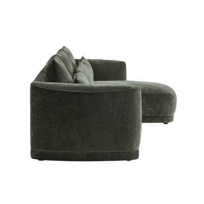 119'' Modular Curved Chenille Sofa With Chaise