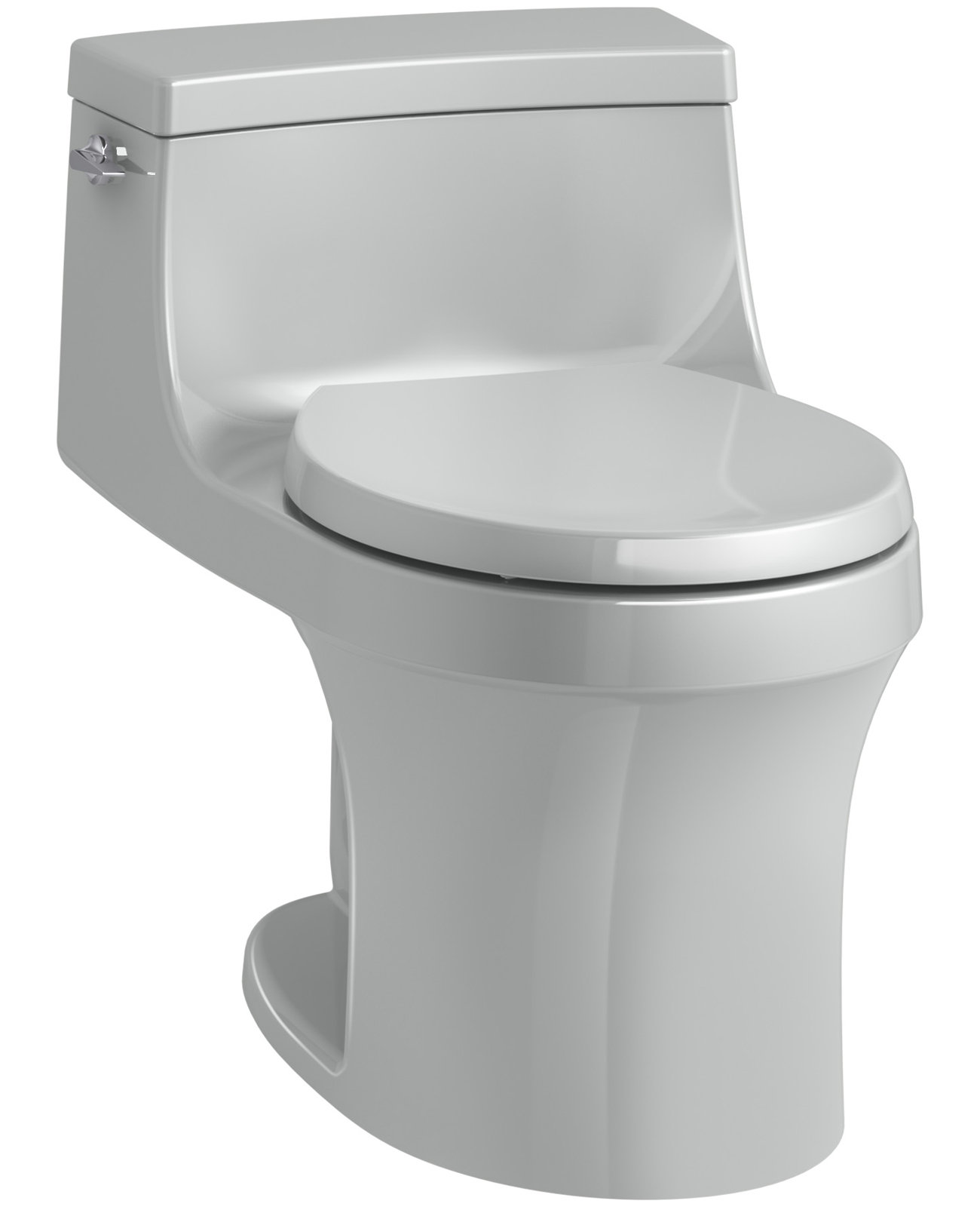 San Souci 1-Piece Round Toilet, Ice Grey