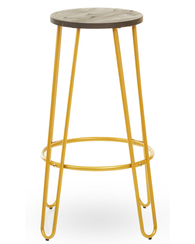 Counter Stool with Metal Frame, Gold