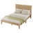 Full Size Solid Wood Bed with Rattan Headboard and Central Support