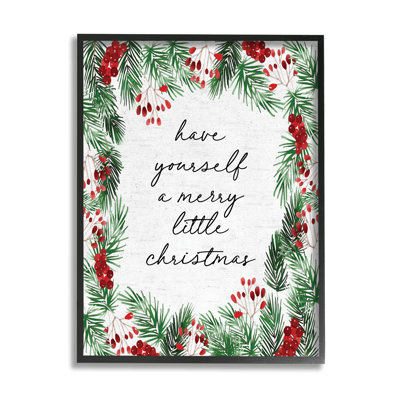 Ba-835-Framed " Merry Little Christmas Script " by Lettered And Lined
