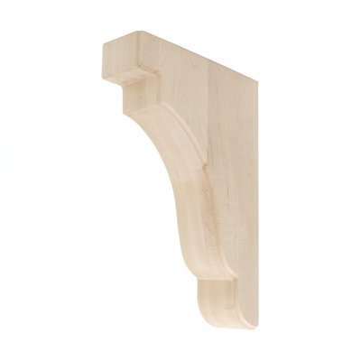 12 in x 2-1/2 in x 8 in Unfinished Medium Solid Traditional Plain Wood Bracket Corbel