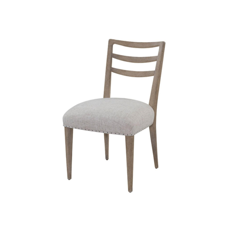 Chaises de salle à manger à dossier échelle avec siège rembourré Kojka, Sable