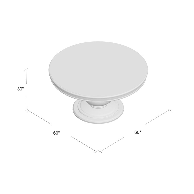 Beatriz Round Pine Wood Dining Table, Rustic Taupe