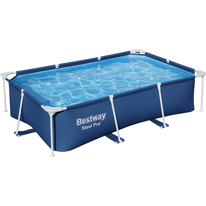 Steel Rectangle Hard Sided Pool H x W x L, 43cm H x 150cm W x 150cm D