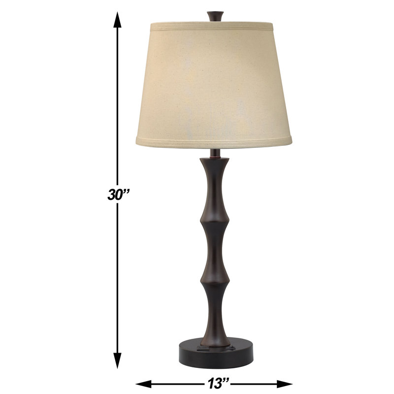 Lampe de table 30 "avec prise espresso Downtown collection