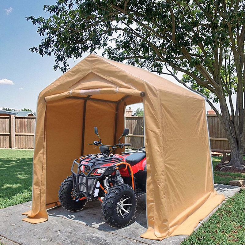 Outdoor Gazebo Portable Storage Shelter Shed With 2 Roll Up Zipper Doors & Vents Carport, 88.67" H x 141.79" W x 82.77" D