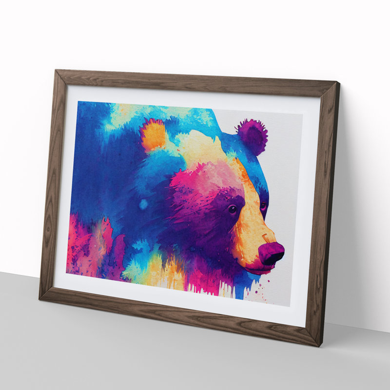 Bear Splash Vol.8 Abstract - Framed Print, 34cm H x 46cm W x 2cm D, Walnut