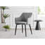 White Marble Effect Melamine Dining Table Black Legs & 6 Luxury Velvet Chairs Industrial Design-87462775