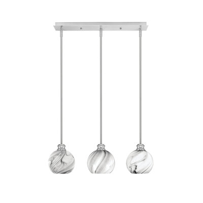 Luminaire suspendu linéaire à 3 lumières avec verre 5,75 po Edge