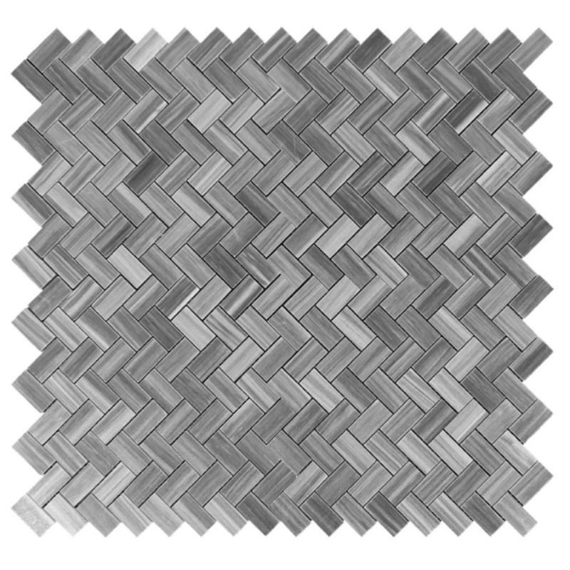 1" x 2" Marble Herringbone Mosaic Wall & Floor Tile