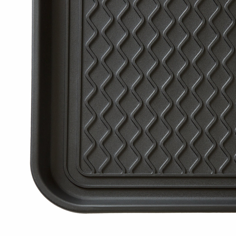 Scotland Outdoor Shoe and Boot Tray - Weather-Resistant Hard Plastic Shoe Mat, Rectangle 1'3" x 2'6"