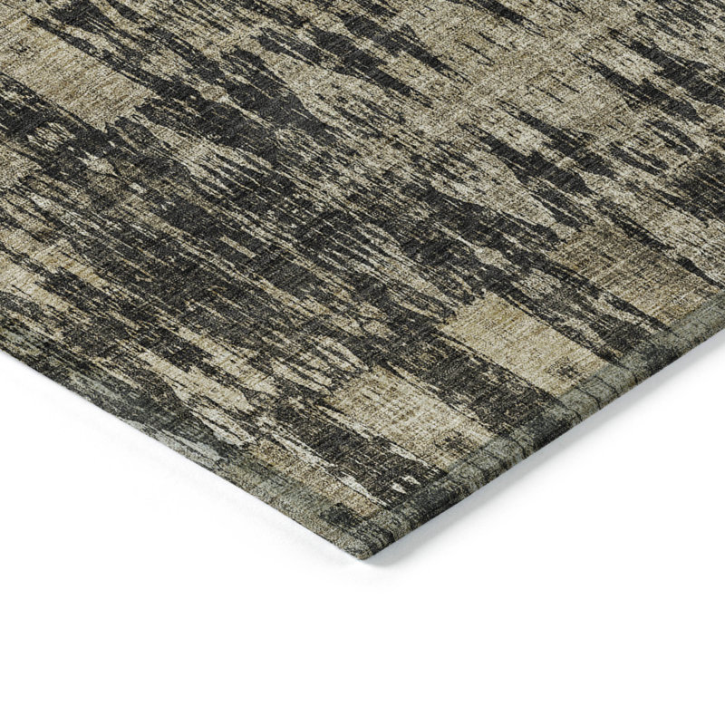 Tapis rond 8 po taupe et beige