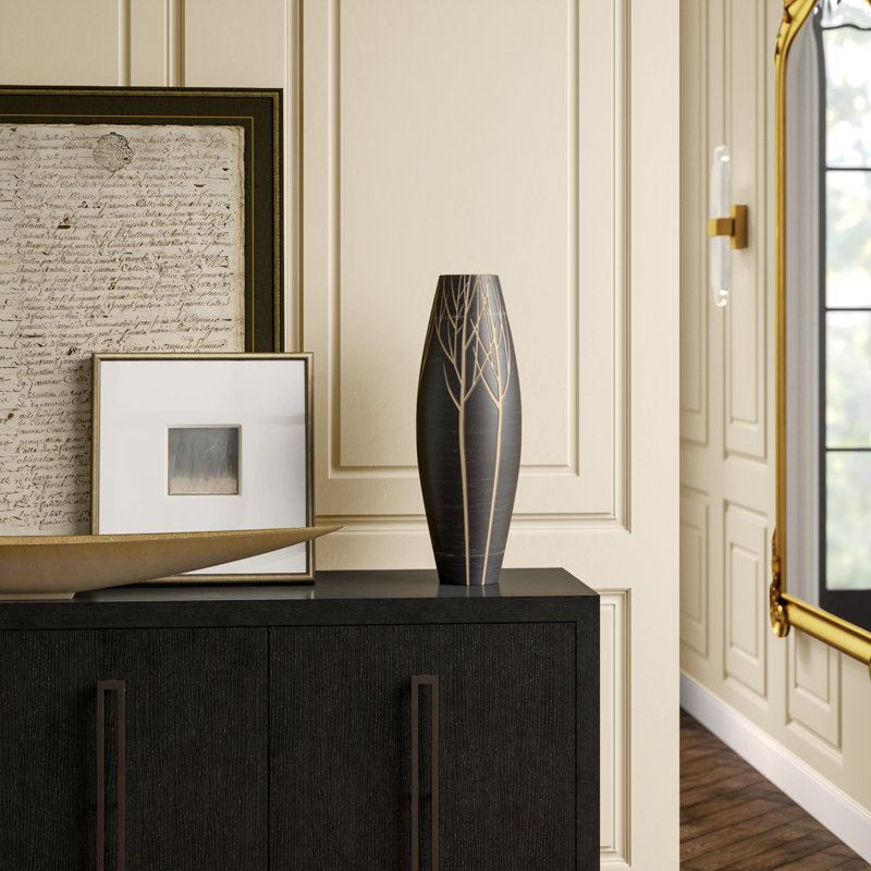 Onyx Winter Handmade Wood Floor Vase