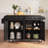 Solid Wood Rolling Kitchen Island, Large Kitchen Cart with Drop Leaf Breakfast Bar, Mobile Storage Island with 2 Cabinets, 2 Drawers, Spice Rack & Locking Casters-1576386068