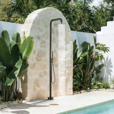 Douche d'extérieur autoportante en acier inoxydable 81 de 81 po H 316