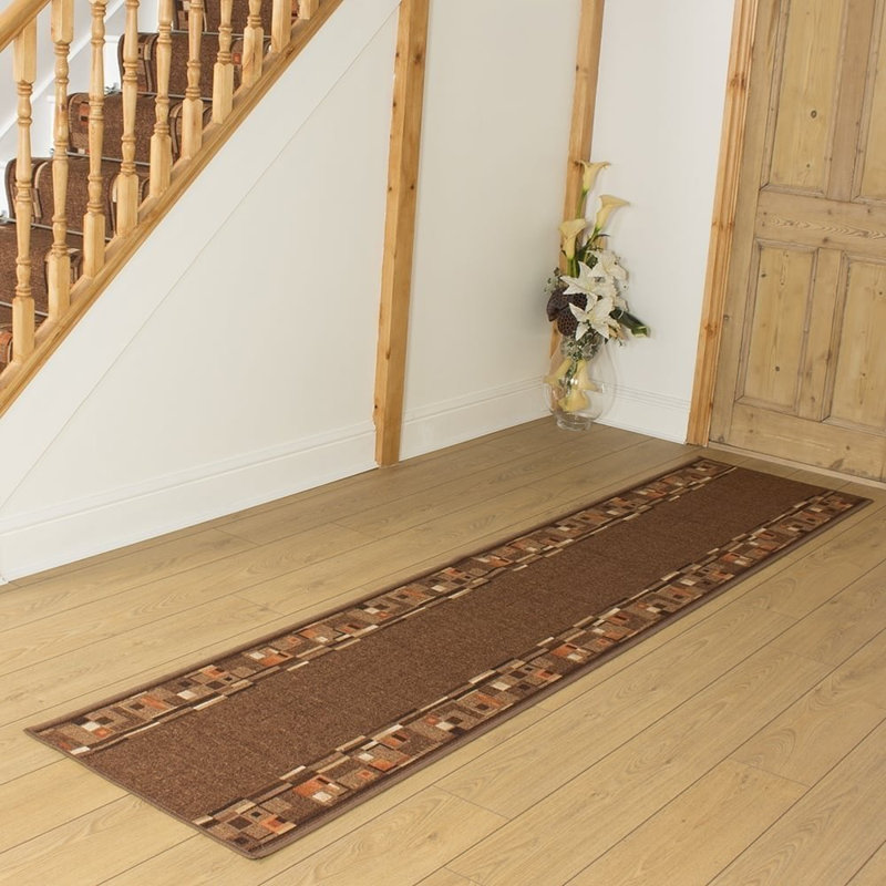 Bainbridge Island Looped/Hooked Dark Brown Indoor Rug, Runner 270cm x 100cm