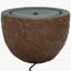 Fontaine ovale à bulles ovale en polystone à DEL - brun-196007119-196007113
