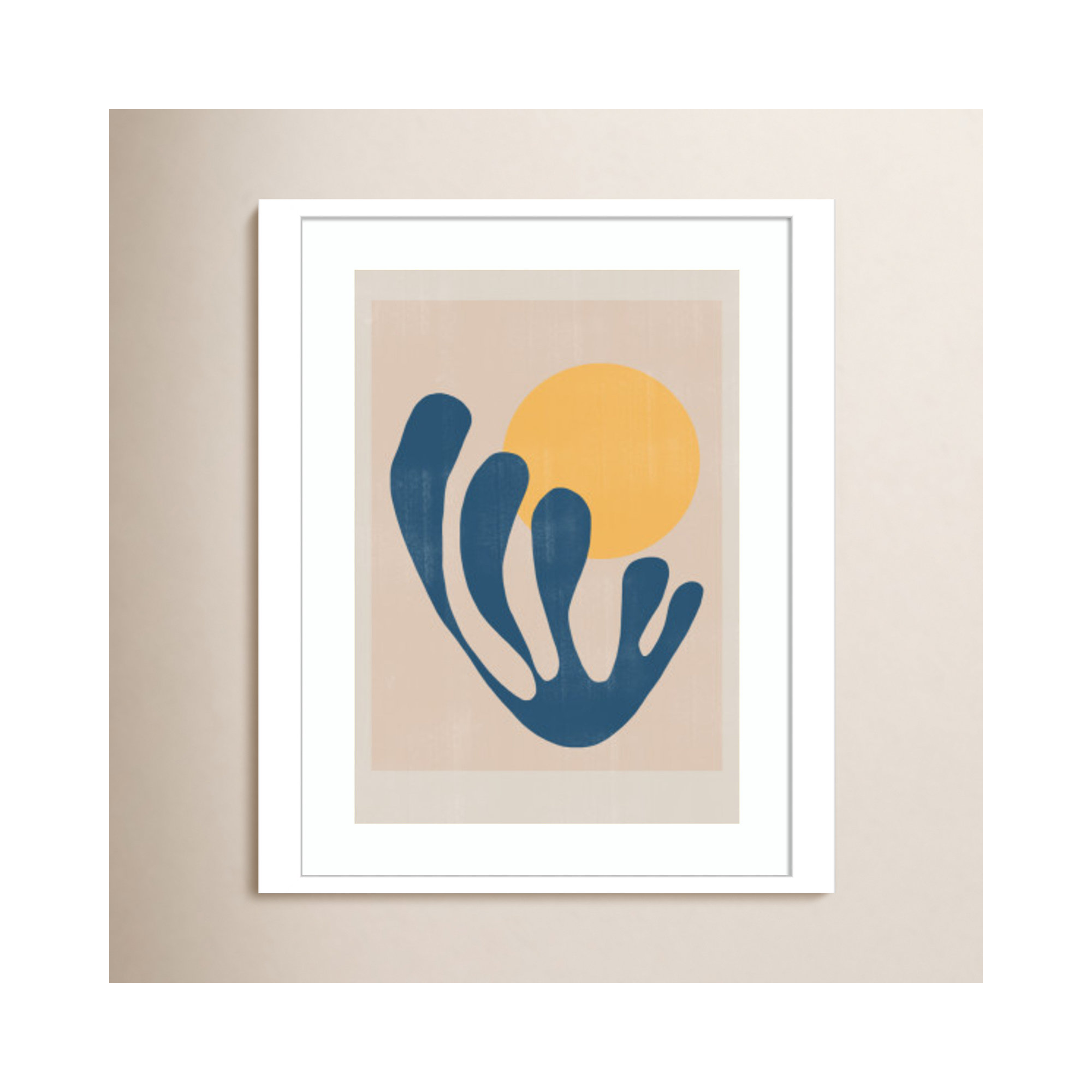 Modern Plant No 1 by The MIUUS STUDIO Wood Framed Wall Art Print, 13" H x 10" W, White 