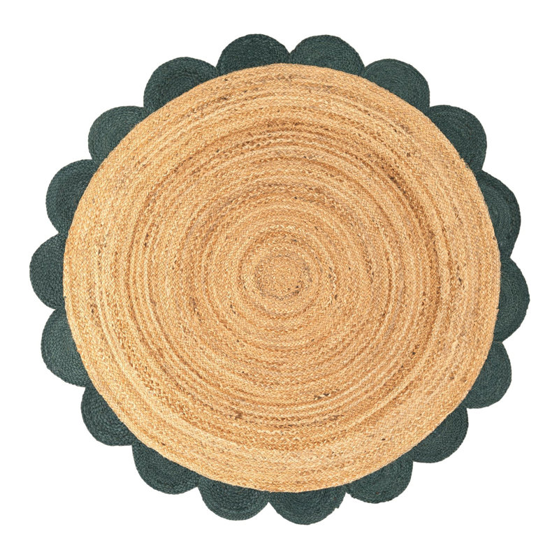 Cosner Hand Braided Area Rug, Round 5'1"