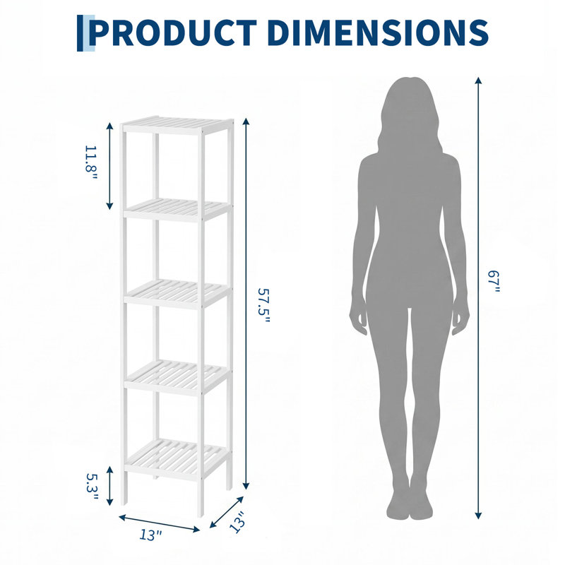39.5 cm W Iron Shelving Unit, white