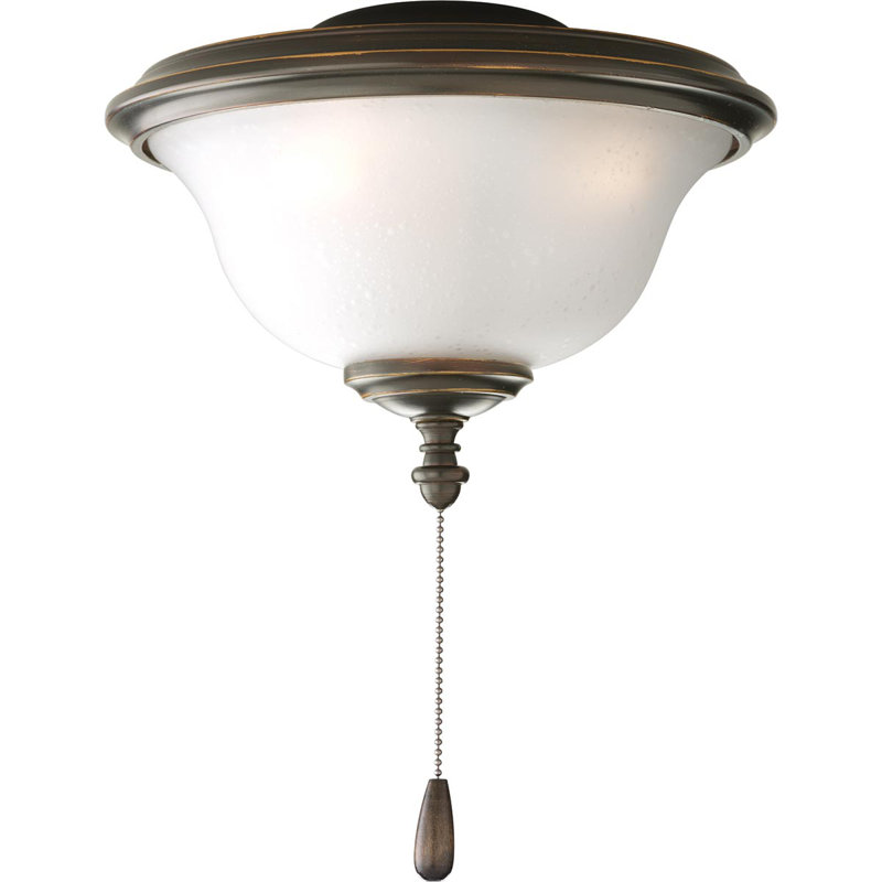 11'' 2 - Light Antique Bronze Bowl Ceiling Fan Light Kit
