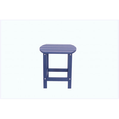 Adirondack Square Outdoor Side Table, HDPE Patio End Table, Gray