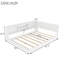 Base de lit en forme de L pour enfants, lit d'angle avec compartiments de rangement latéraux Montessori, station de charge intégrée et éclairage (sans matelas)-132915822-132915821
