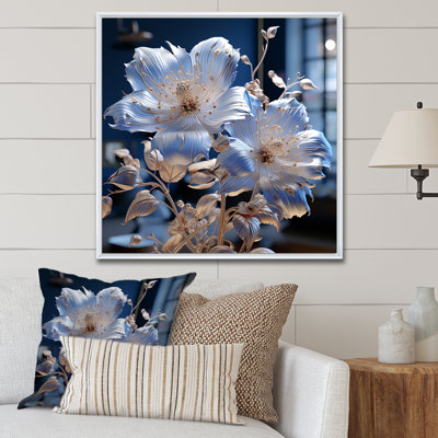 Céleste harmonie florale sur toile