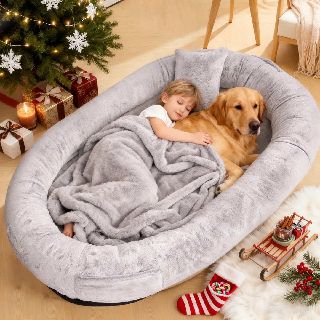 71" Extra Large Human Dog Bed For People Adults With Blanket And Pillow Tucker Murphy Pet™ 