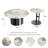 Ensemble de table basse 2 pièces, table basse ronde moderne avec base en acier inoxydable-191356497