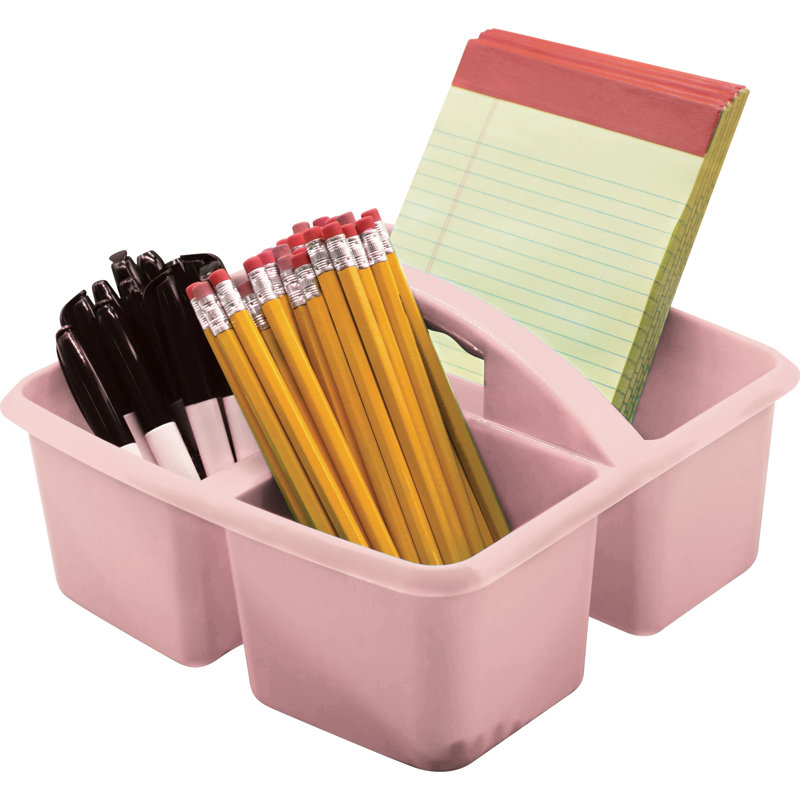 Ensemble de rangement de chevet en plastique avec rangement, Rose clair