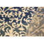 Tapis bleu marine / ivoire en laine noué à la main à motif floral 5 pi 1 po x 7 pi 4 po Floral