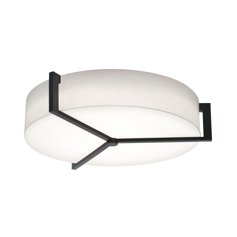 Leeroy LumaFuse LED Flush Mount, Espresso/White, 6" H  x 27.15" W x 27.15" D, White