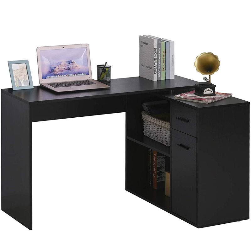 L-Shaped Executive Desk, Black