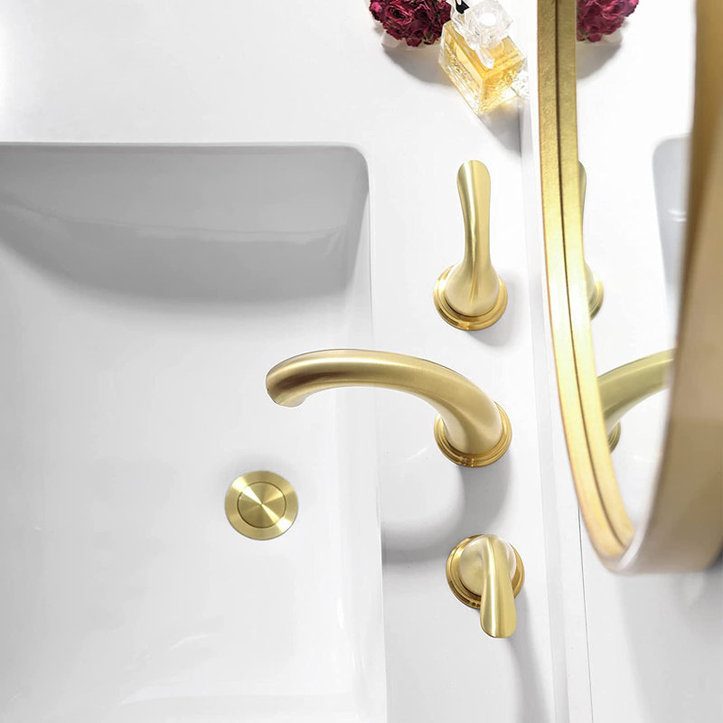 Robinet de salle de bain à large entraxe avec bonde