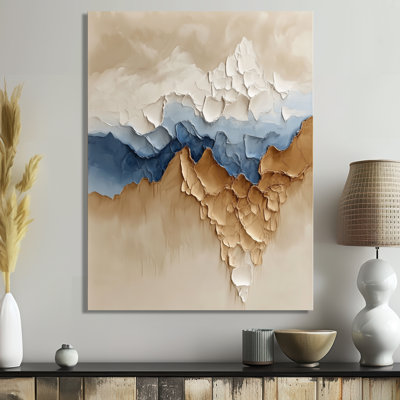 Sandstone Ridge - Tableau abstrait beige, imprimé sur métal
