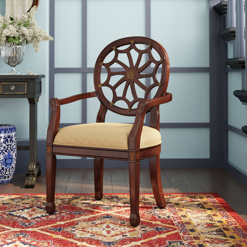 Fauteuil en coton 23,75 po Lucinda, Acajou moyen, Brun