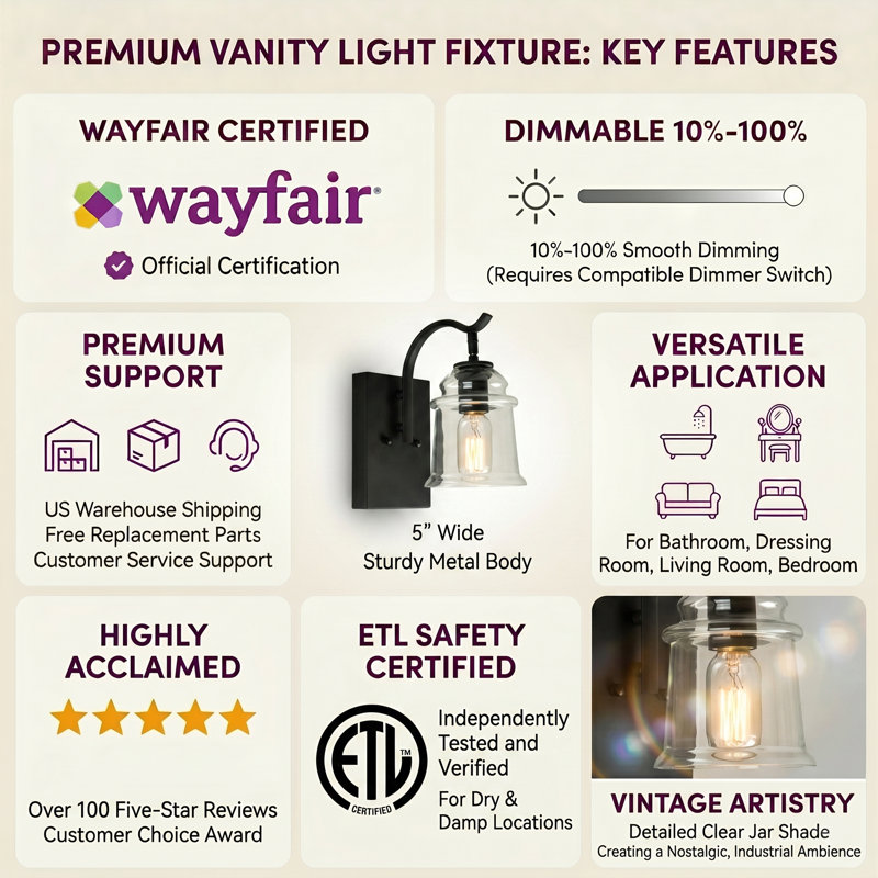 Gimbya 5" W 1-Light Dimmable Clear Glass Armed Sconce (Set of 2), Matte Black